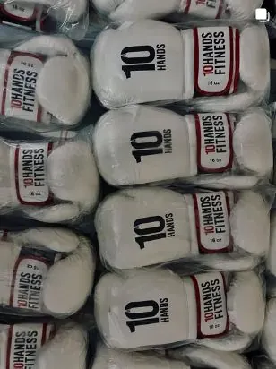 White 16 oz custom gloves