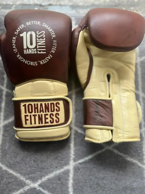 Leather boxing gloves, custom branding
